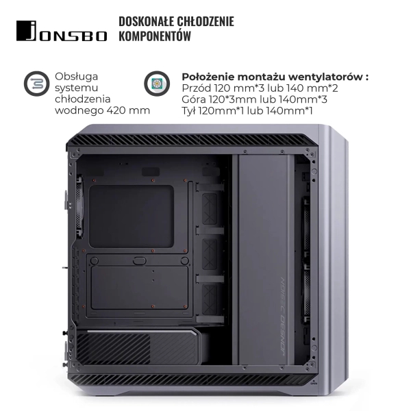 Obudowa JONSBO D500 Silver cena - zdjęcie 2