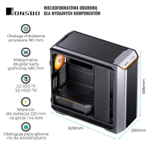 Obudowa JONSBO D500 Silver cena - zdjęcie 3