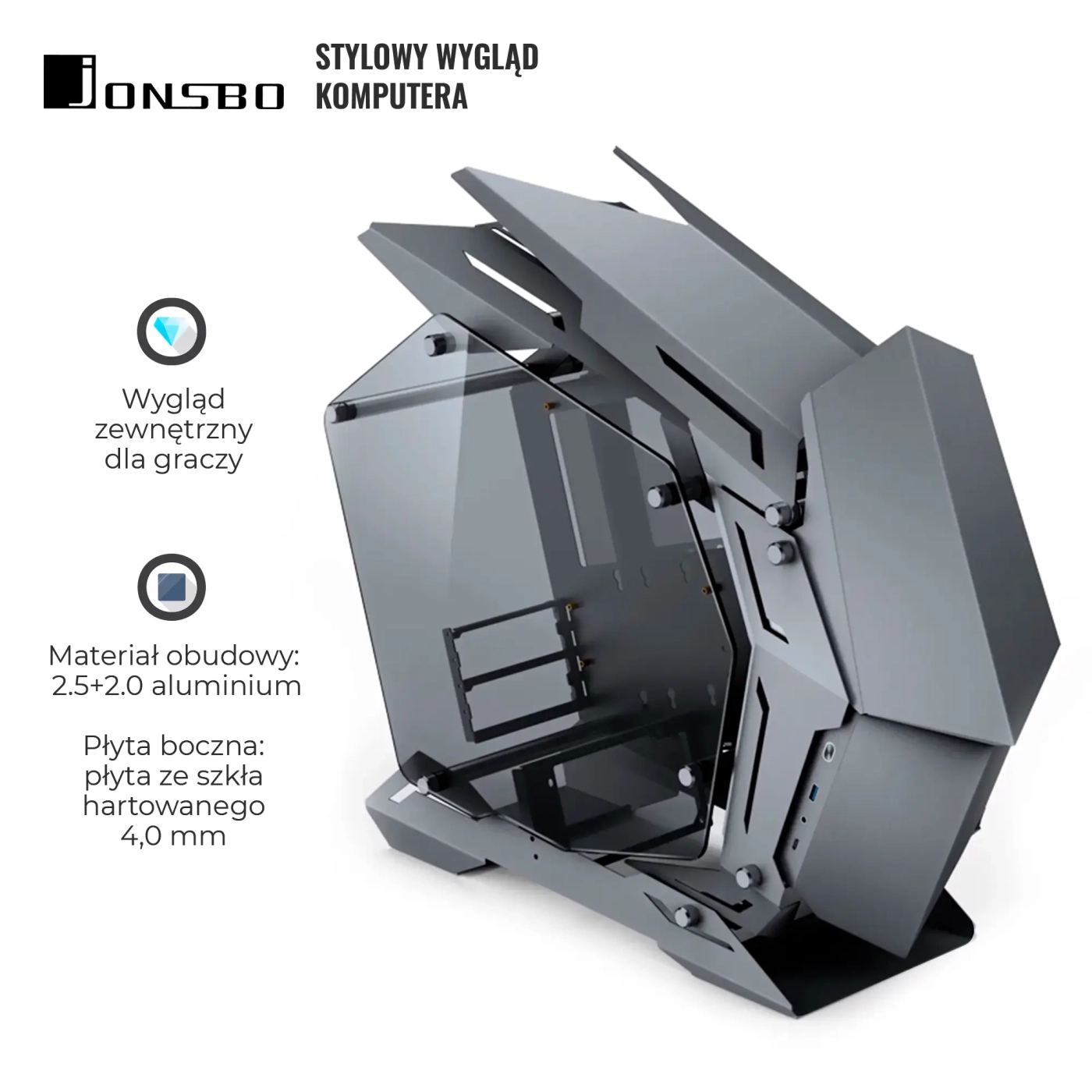 Obudowa JONSBO MOD-3 mini Gray cena - zdjęcie 1