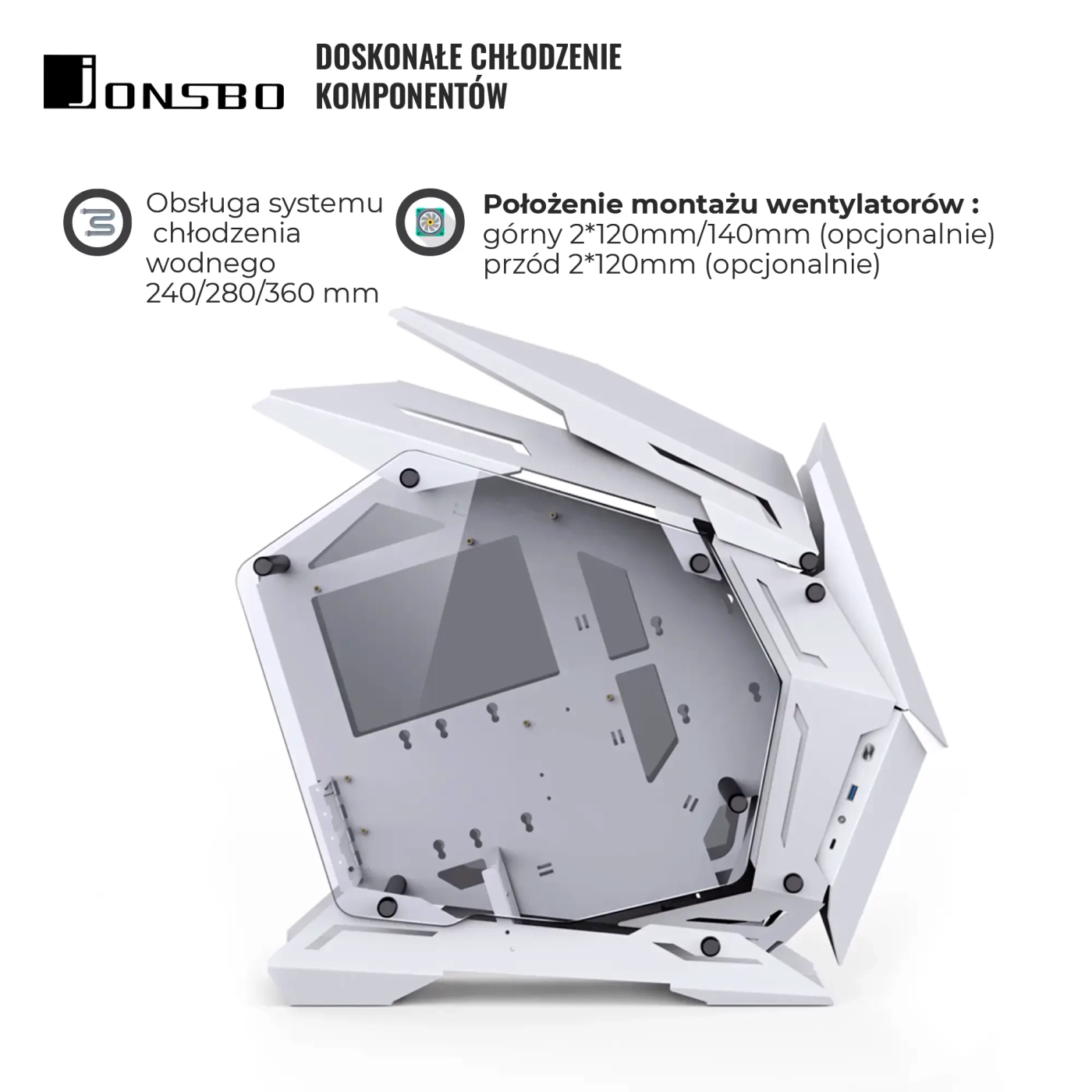 Obudowa JONSBO MOD-3 mini White cena - zdjęcie 2