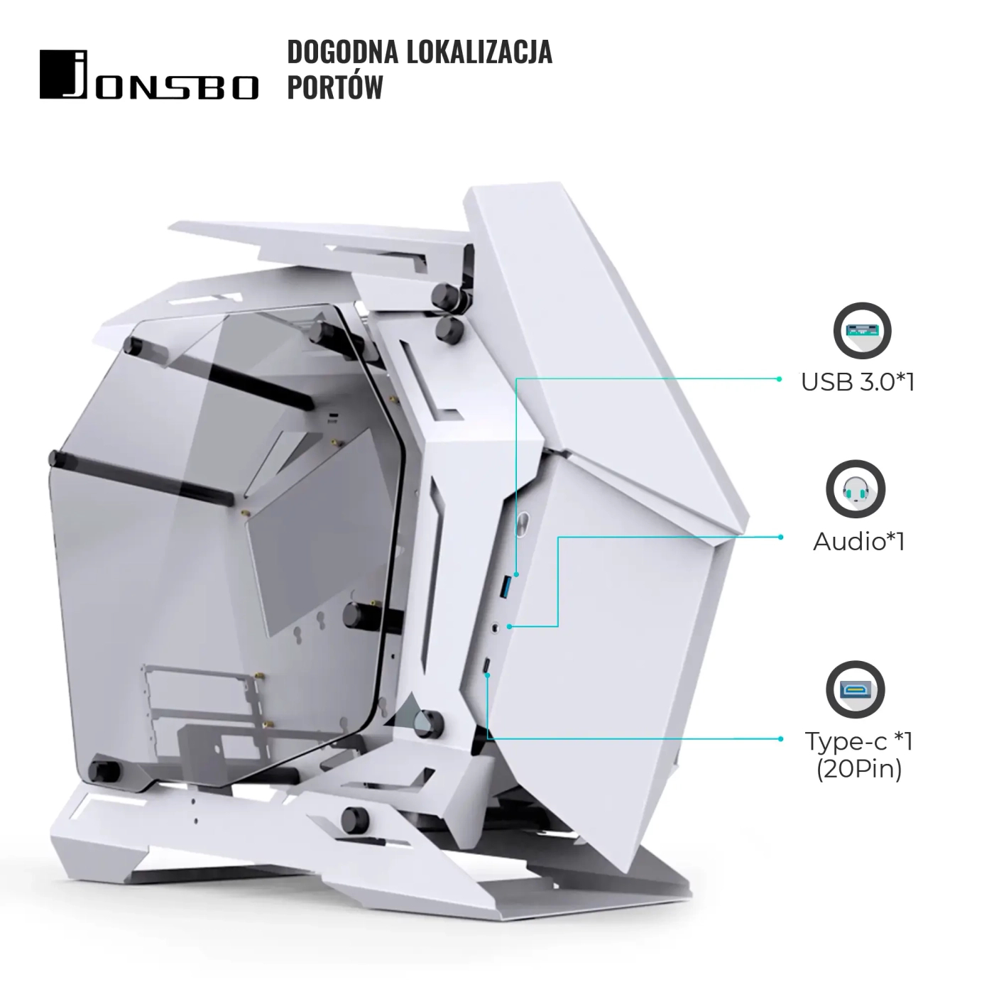 Obudowa JONSBO MOD-3 mini White cena - zdjęcie 4