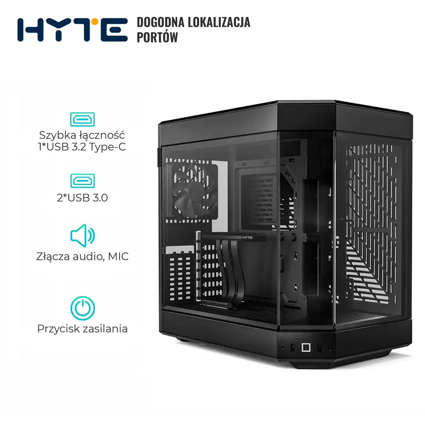 Obudowa Hyte Y60 Black (CS-HYTE-Y60-B) cena - zdjęcie 1