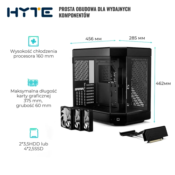 Obudowa Hyte Y60 Black (CS-HYTE-Y60-B) cena - zdjęcie 5