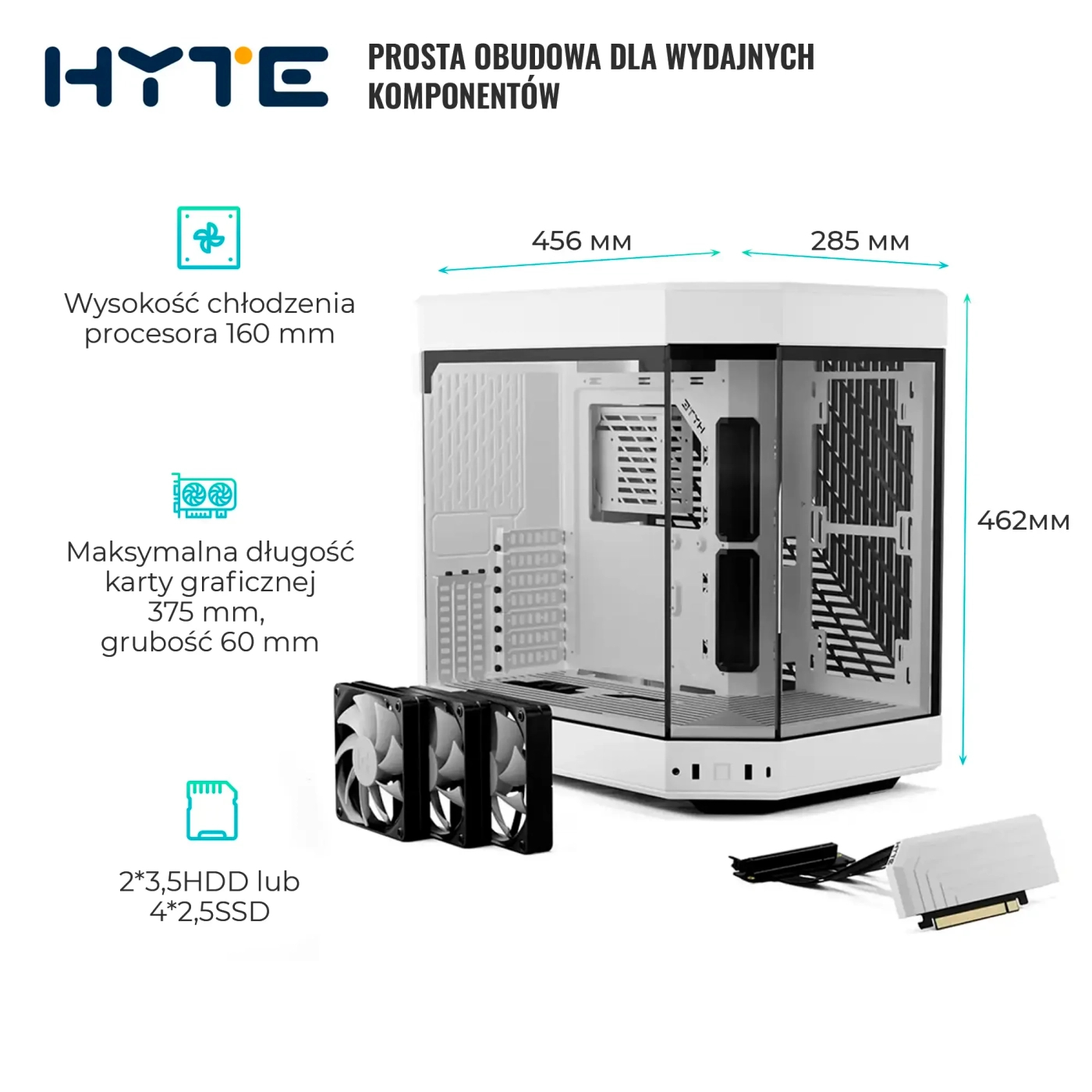 Obudowa Hyte Y60 White (CS-HYTE-Y60-WW) cena - zdjęcie 5