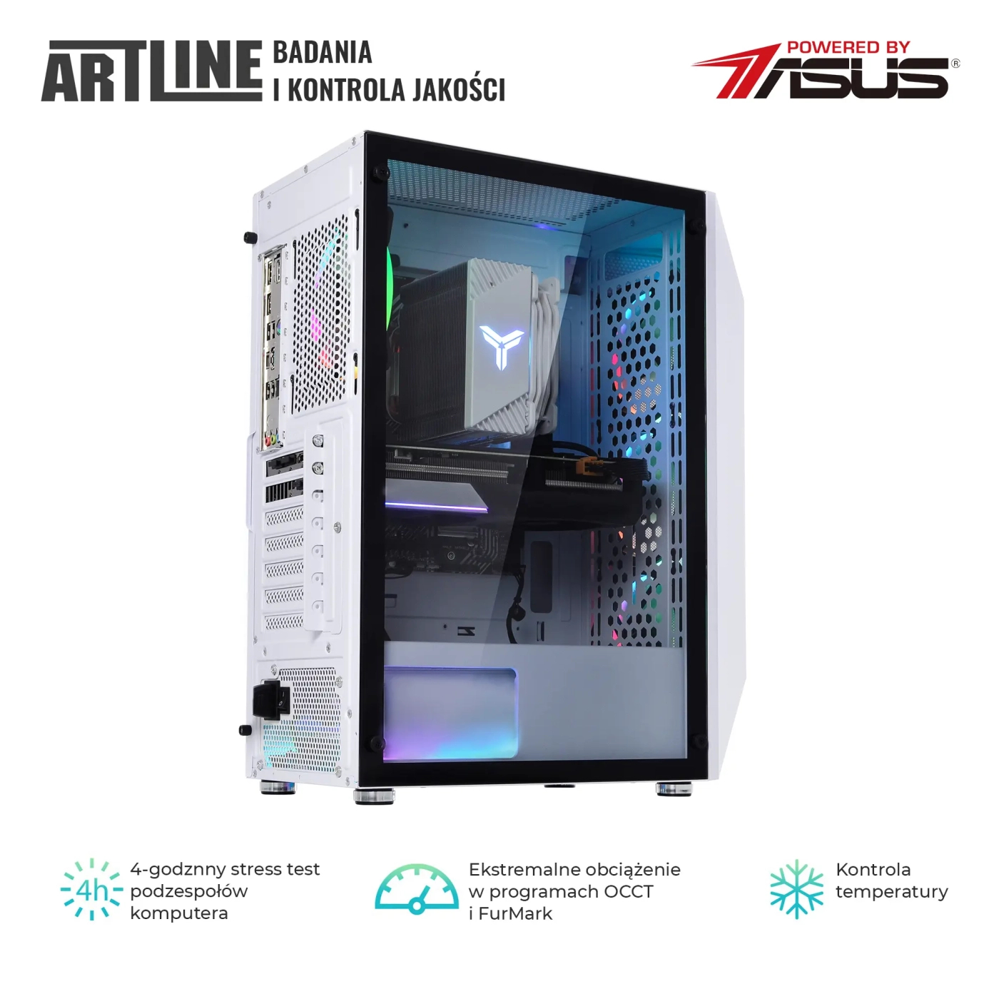 Komputer gamingowy ARTLINE Gaming X53WHITE i5 12400F RTX 3050 8GB SN32102 cena - zdjęcie 5