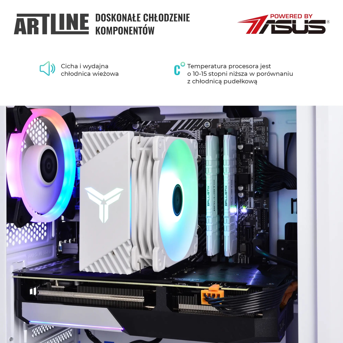 Komputer gamingowy ARTLINE Gaming X53WHITE i5 11400F RTX 3050 8GB SN1642 cena - zdjęcie 8