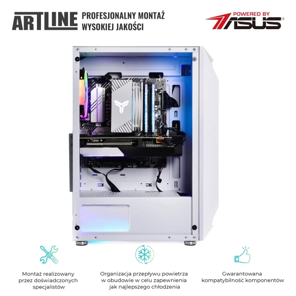 Komputer gamingowy ARTLINE Gaming X55WHITE i5 12400F RTX 3060 12GB SN32102Win cena - zdjęcie 6