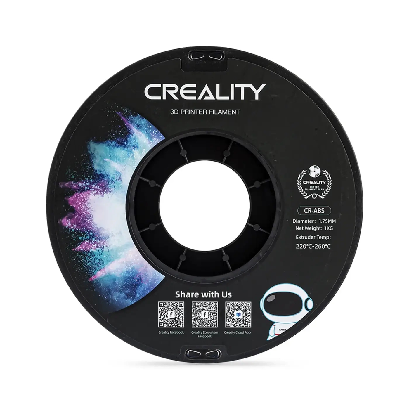 Filament ABS do drukarki 3D CREALITY 1kg, 1.75mm, Czarny (3301020035) cena - zdjęcie 2