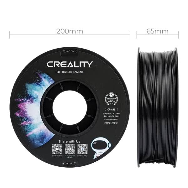 Filament ABS do drukarki 3D CREALITY 1kg, 1.75mm, Czarny (3301020035) cena - zdjęcie 5