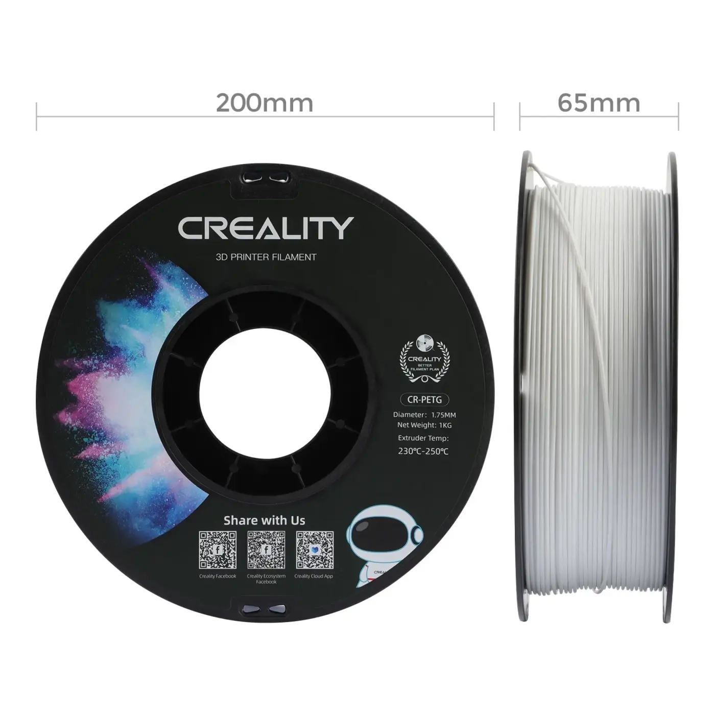 Filament PETG do drukarki 3D CREALITY 1kg, 1.75mm, Biały (3301030034) cena - zdjęcie 5