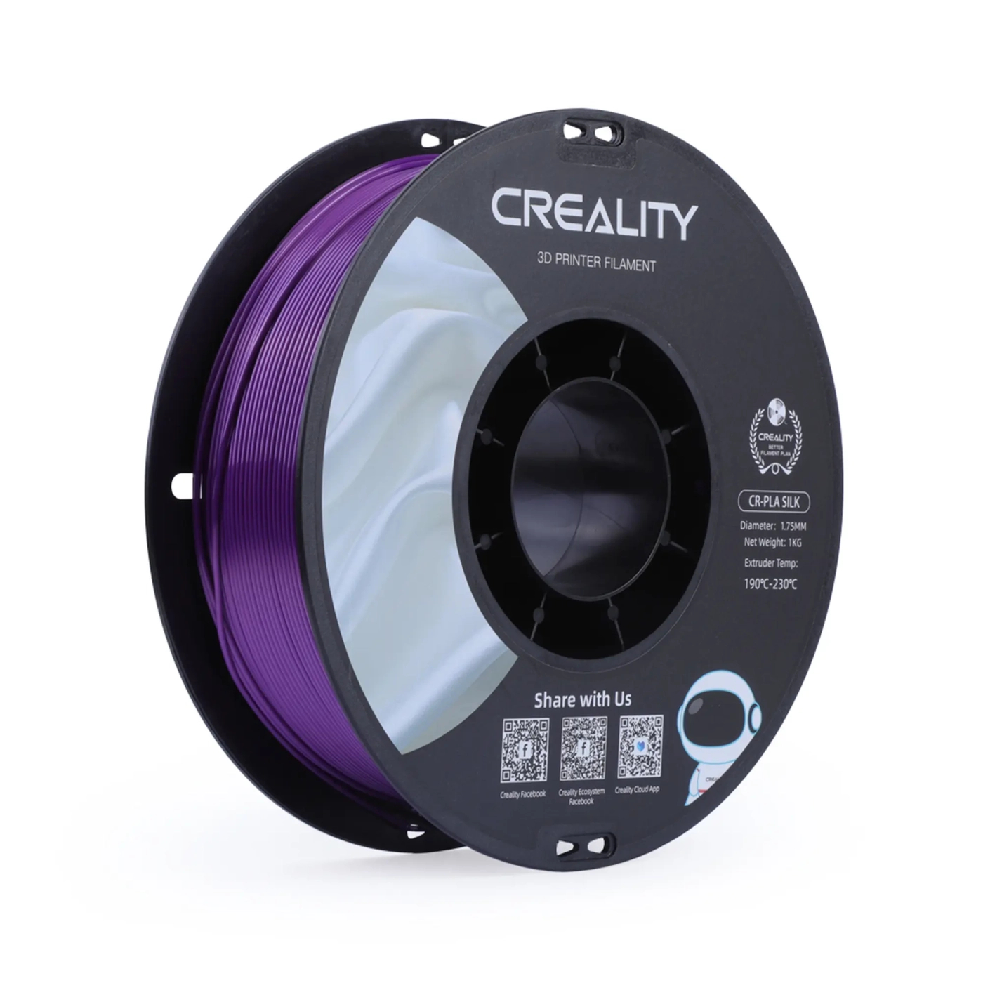 Filament PLA do drukarki 3D CREALITY Jedwabisty blask 1kg, 1.75mm, Fioletowy (3301120005) cena - zdjęcie 0