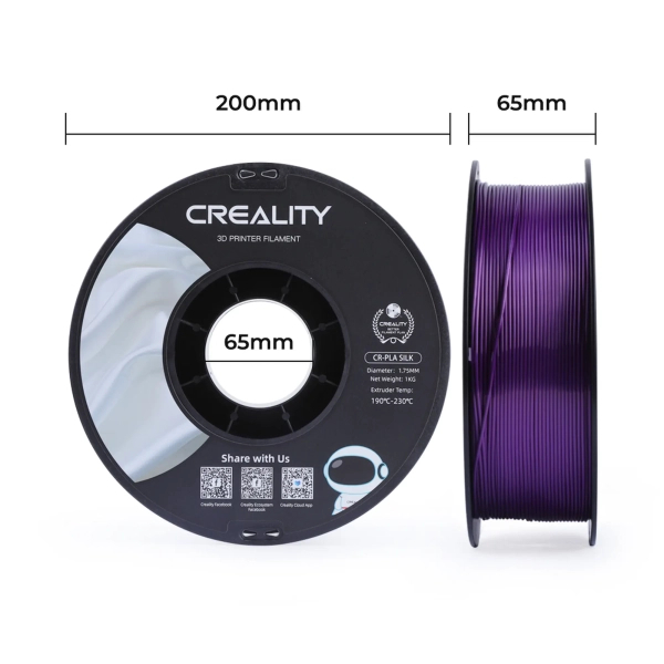 Filament PLA do drukarki 3D CREALITY Jedwabisty blask 1kg, 1.75mm, Fioletowy (3301120005) cena - zdjęcie 6