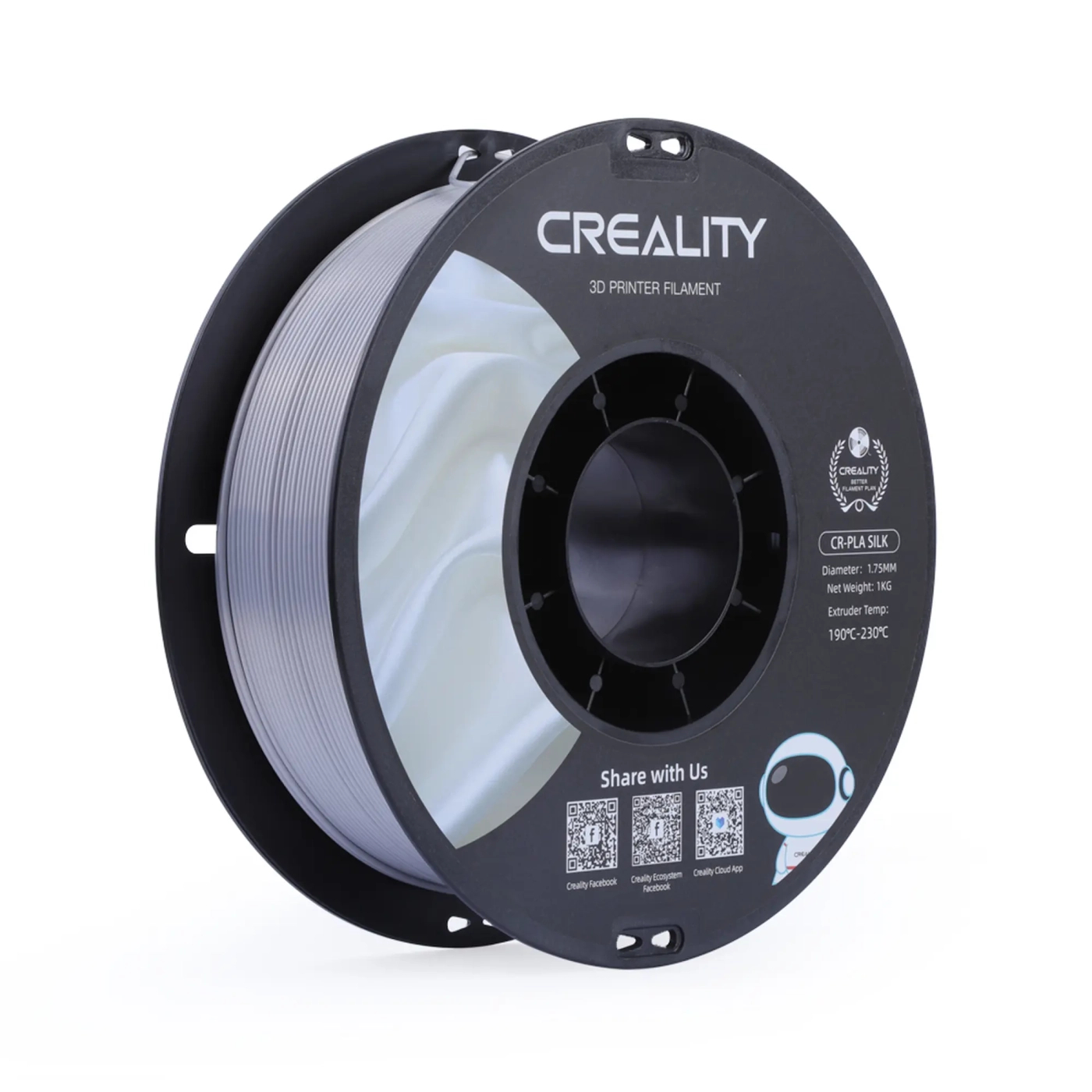 Filament PLA do drukarki 3D CREALITY Jedwabisty blask 1kg, 1.75mm, Srebrny (3301120007) cena - zdjęcie 0