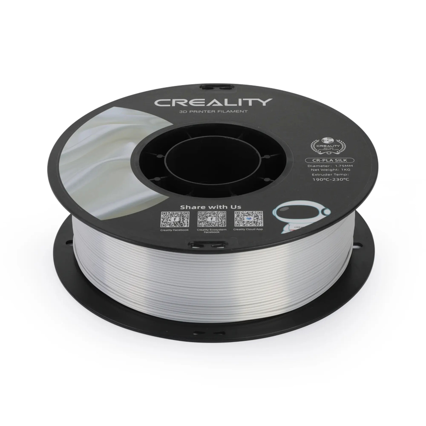 Filament PLA do drukarki 3D CREALITY Jedwabisty blask 1kg, 1.75mm, Srebrny (3301120007) cena - zdjęcie 3