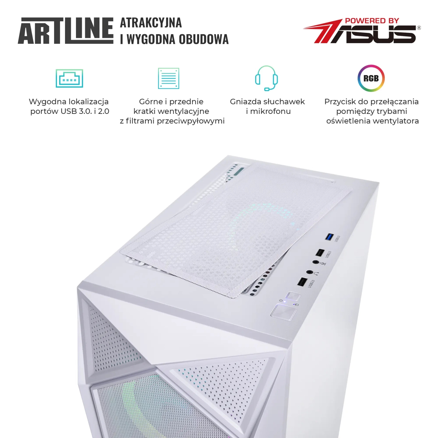 Komputer gamingowy ARTLINE Gaming X59WHITE i5 12400F RTX 3070 8GB SN3242Win cena - zdjęcie 5