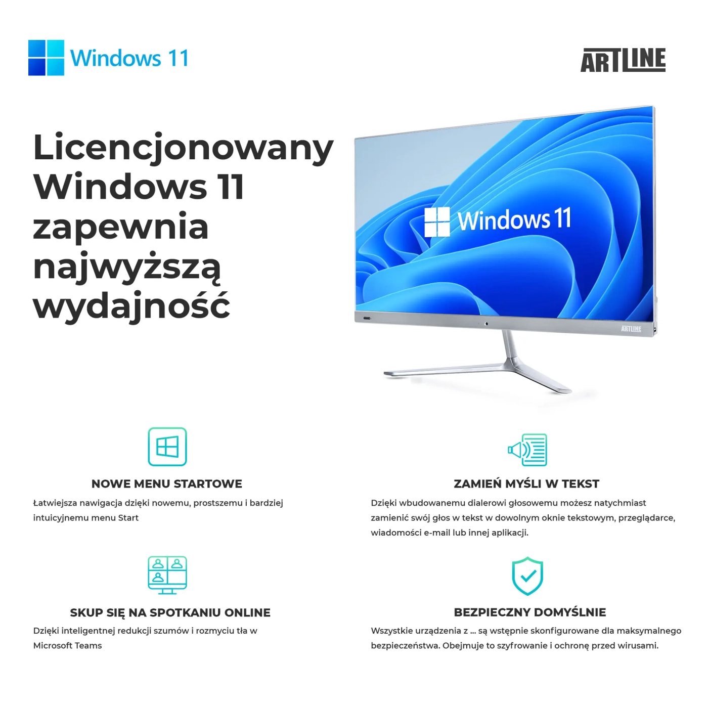Stacja graficzna ARTLINE W79 i7 13700KF RTX 3050 8GB GL3242Win (i713700KFRTX30508GGL3242w) cena - zdjęcie 2