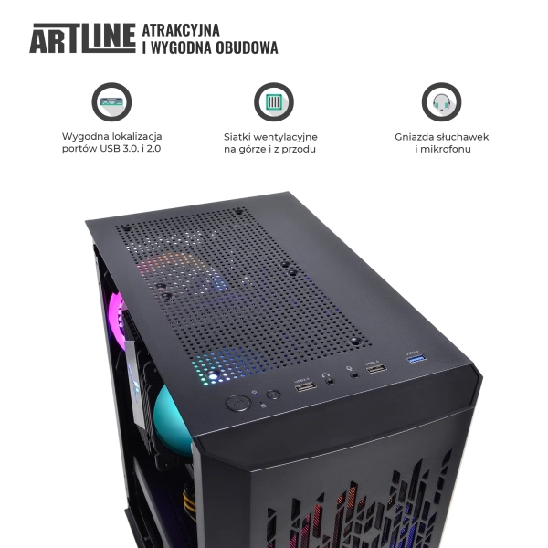 Komputer gamingowy ARTLINE Gaming X72 Ryzen 7 3700X RTX 3050 8GB B21621Win cena - zdjęcie 3
