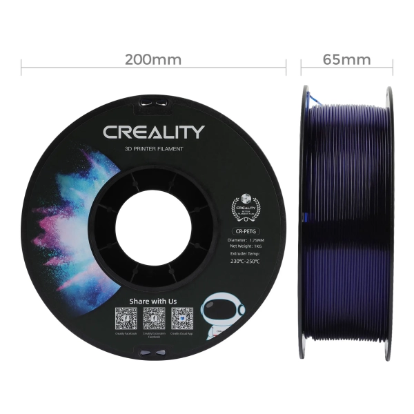 Filament PETG do drukarki 3D CREALITY 1kg, 1.75mm, przezroczysty niebieski cena - zdjęcie 5