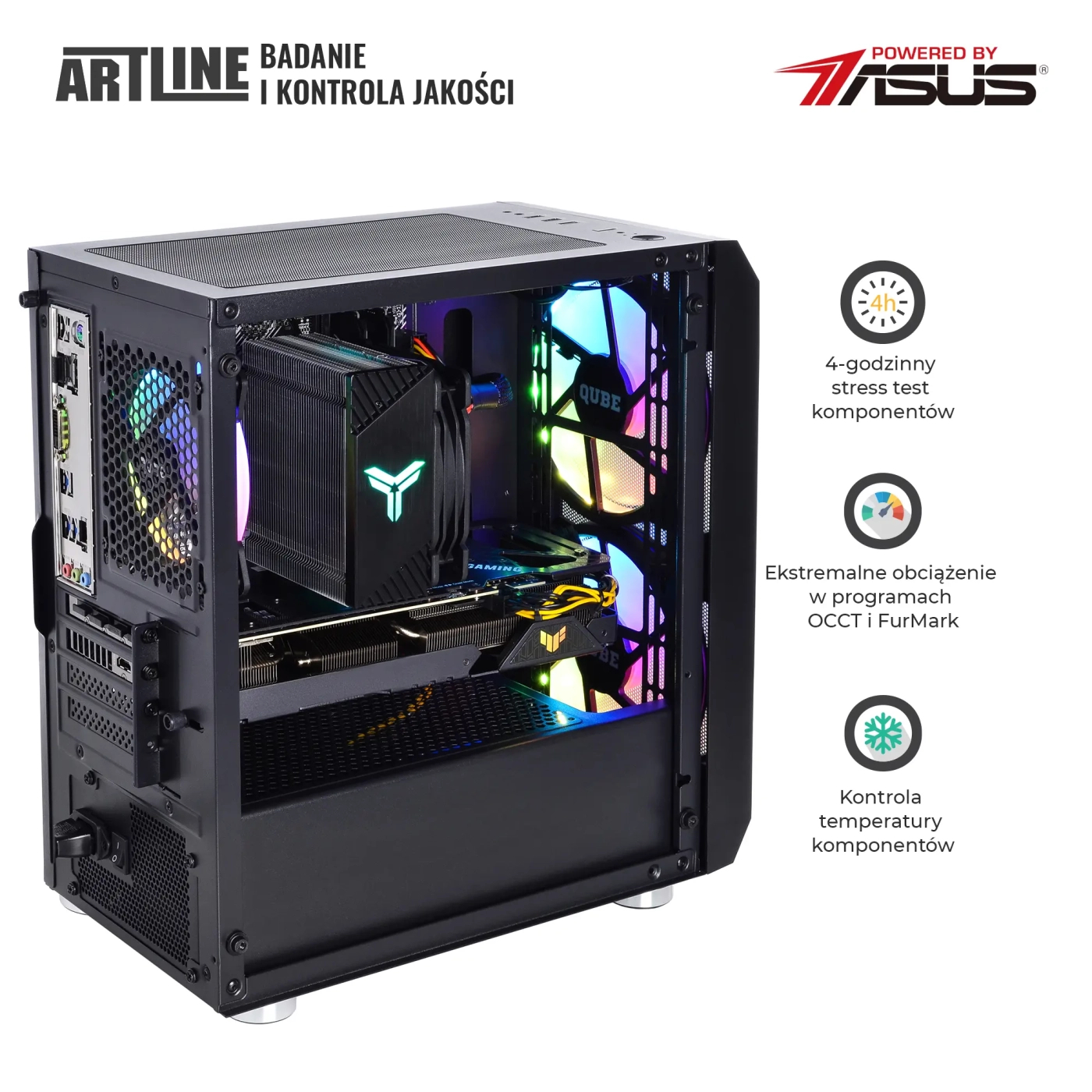 Komputer gamingowy ARTLINE Gaming X75 i7 12700F RTX 3060 Ti 8GB NM3210 cena - zdjęcie 7