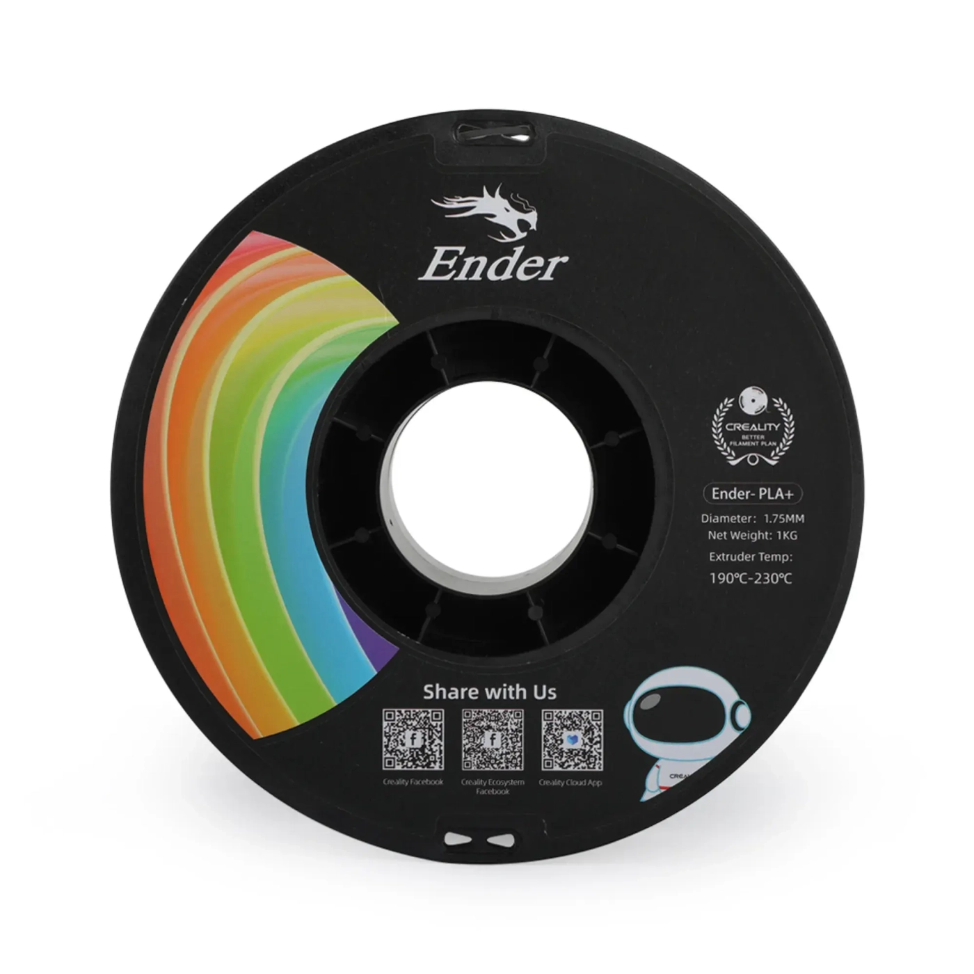 Filament PLA Plus (tworzywo sztuczne) do drukarki 3D CREALITY 1 kg, 1,75 mm, czarny (3301010306) cena - zdjęcie 1
