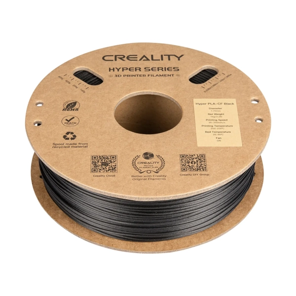 Filament Hyper PLA-CF (plastik) do drukarki 3D CREALITY 1kg, 1,75mm, czarny (3301060015) cena - zdjęcie 1