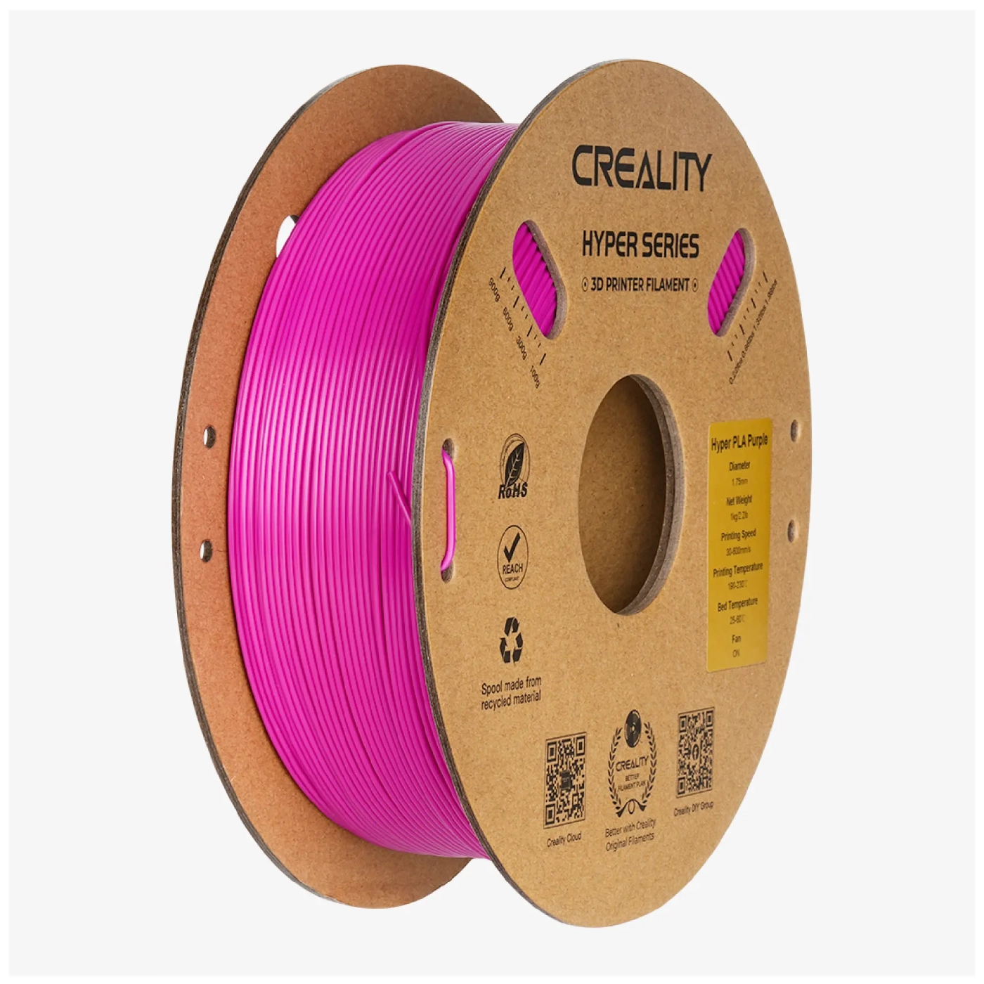 Filament Hyper PLA do drukarki 3D CREALITY 1 kg, 1,75 mm, fioletowy (3301010410) cena - zdjęcie 0