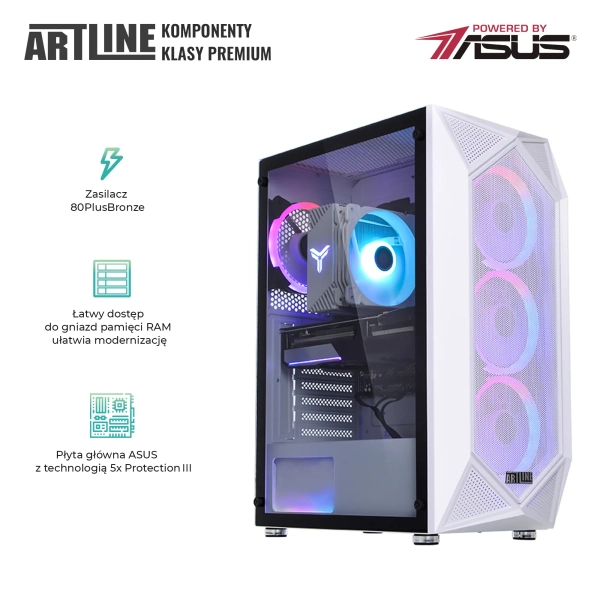 Komputer gamingowy ARTLINE Gaming X75WHITE i7 12700F RTX 3060 12GB SN1610Win cena - zdjęcie 2