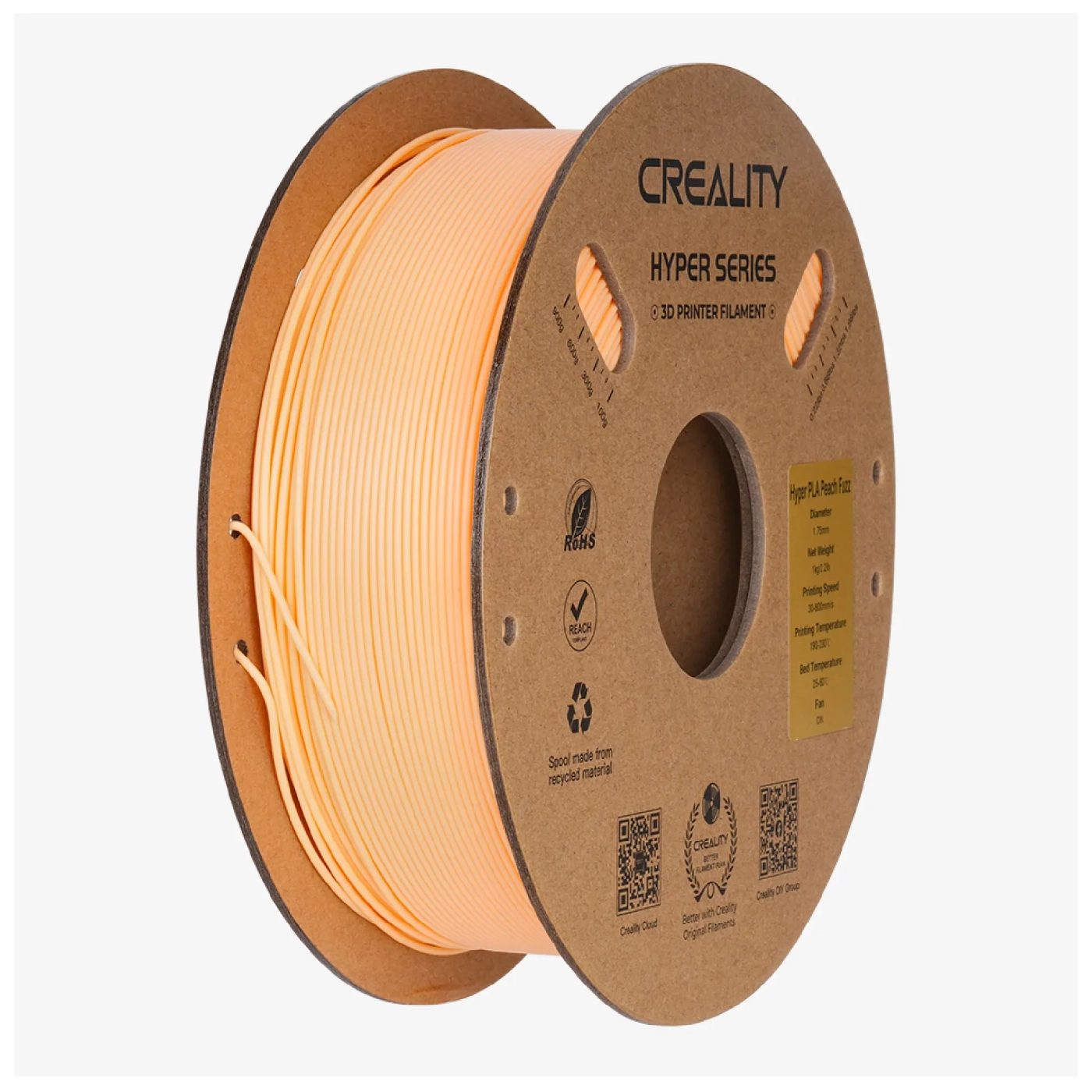 Filament Hyper PLA do drukarki 3D CREALITY 1 kg, 1,75 mm, miękki brzoskwiniowy (3301010414) cena - zdjęcie 0