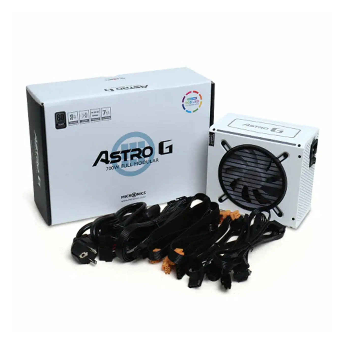 Zasilacz HighPower ASTRO G 700W White 80+ Silver Modular12cmFAN CPU(8+4)SATA*6PCIE(6+2) (HP1-E700EG-H12C/E700SV) cena - zdjęcie 3
