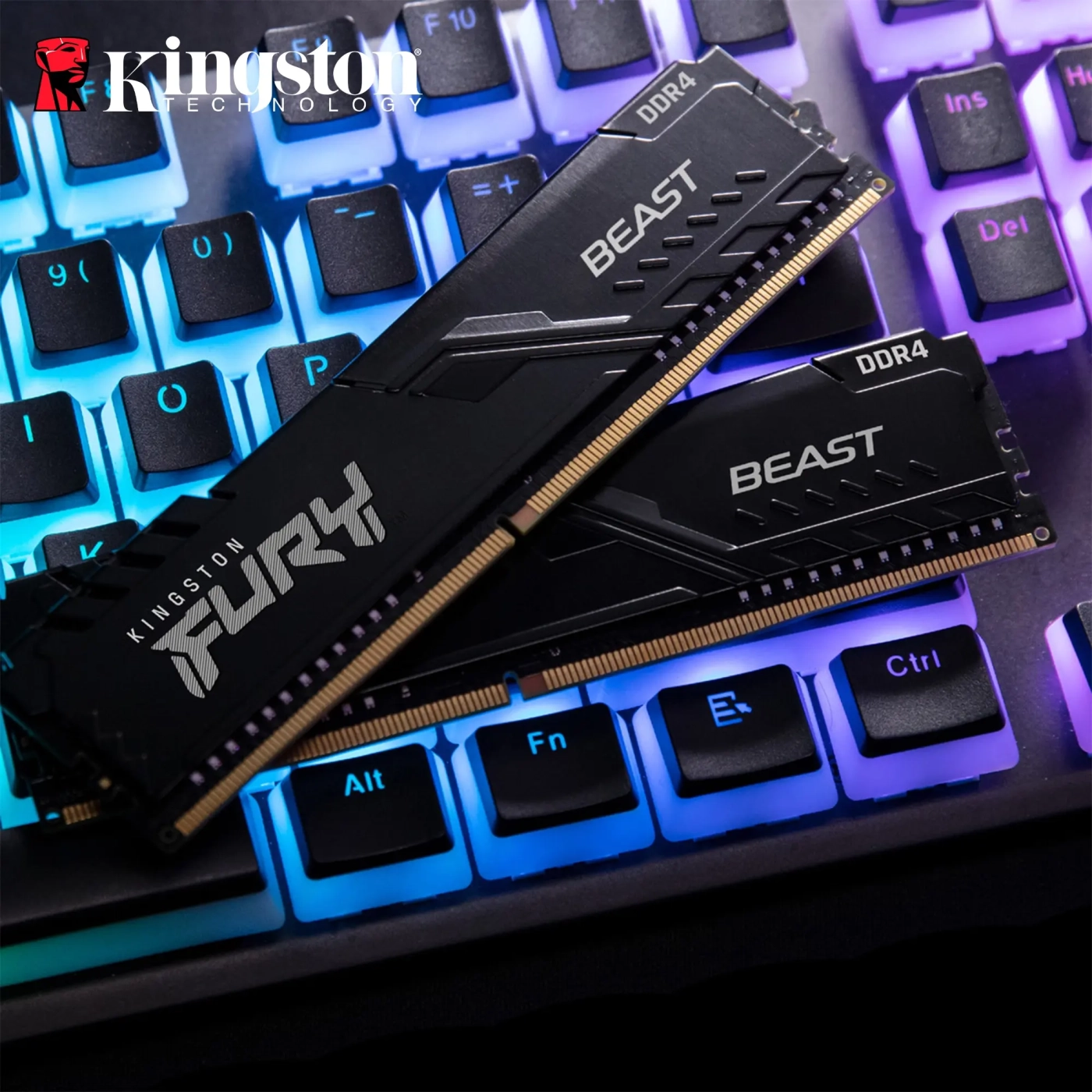 Moduł pamięci Kingston FURY Beast Black DDR4-3200 16GB KIT (2x8GB) CL16-18-18 1.35V XMP (KF432C16BBK2/16) cena - zdjęcie 5