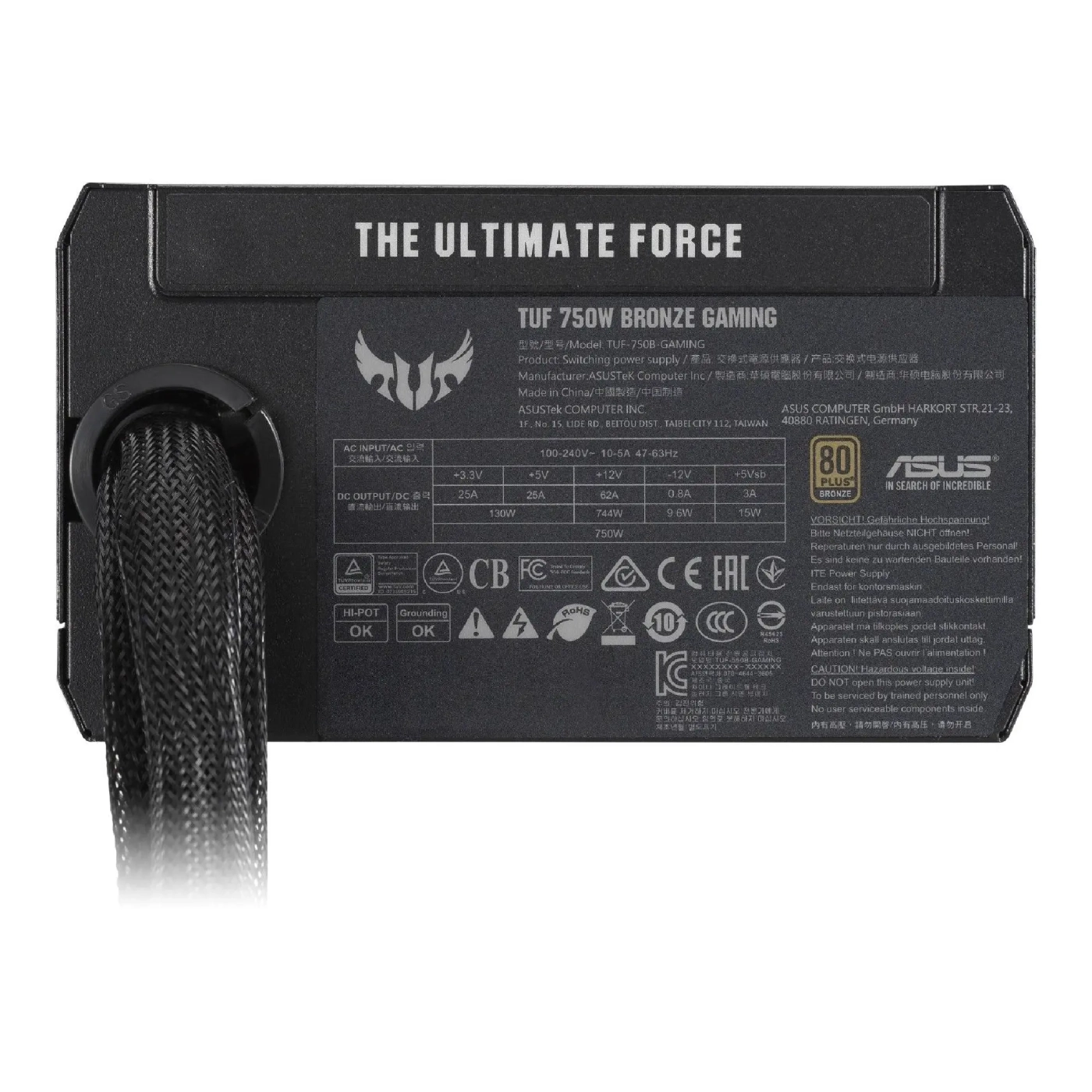 Zasilacz ASUS TUF 750W 80+ Bronze TUF Gaming 750B (90YE00D0-B0NA00) cena - zdjęcie 6