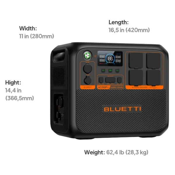 Stacje ładowania BLUETTI AC200PL 2304Wh 2400W cena - zdjęcie 6