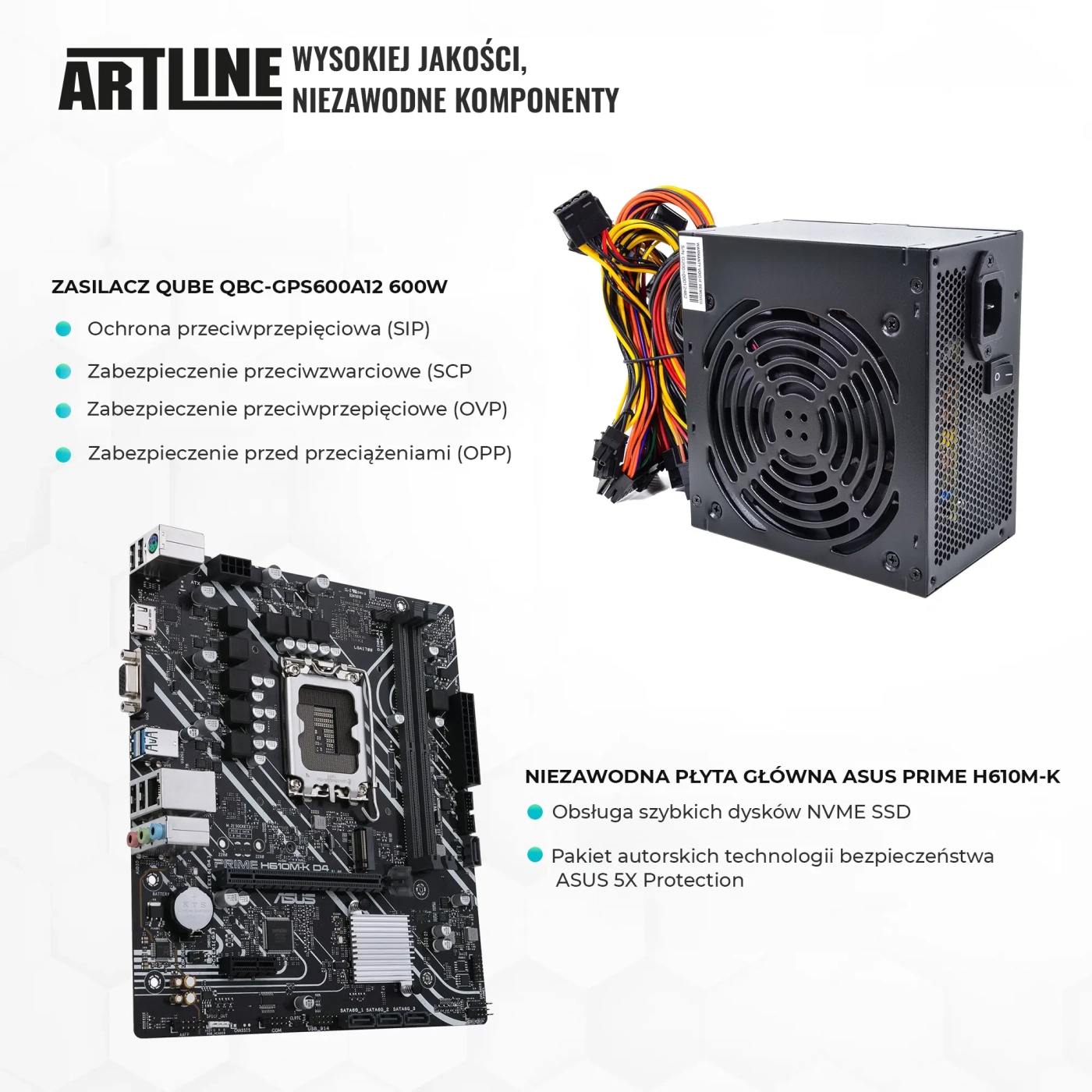 Komputer do domu ARTLINE Home H55 i3 12100F RTX 3050 8GB B3164Win cena - zdjęcie 1