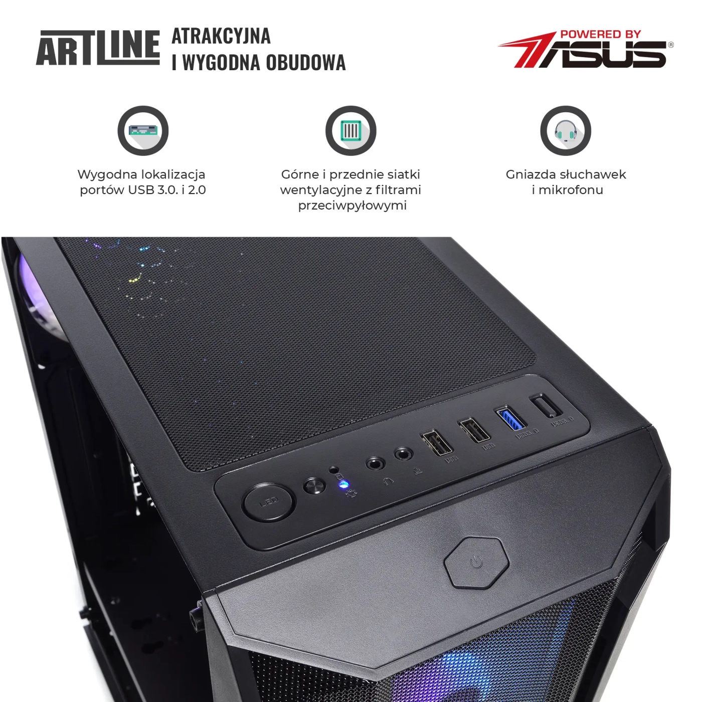 Komputer do domu ARTLINE Home H55 i3 12100F RTX 3050 8GB B3164Win cena - zdjęcie 3