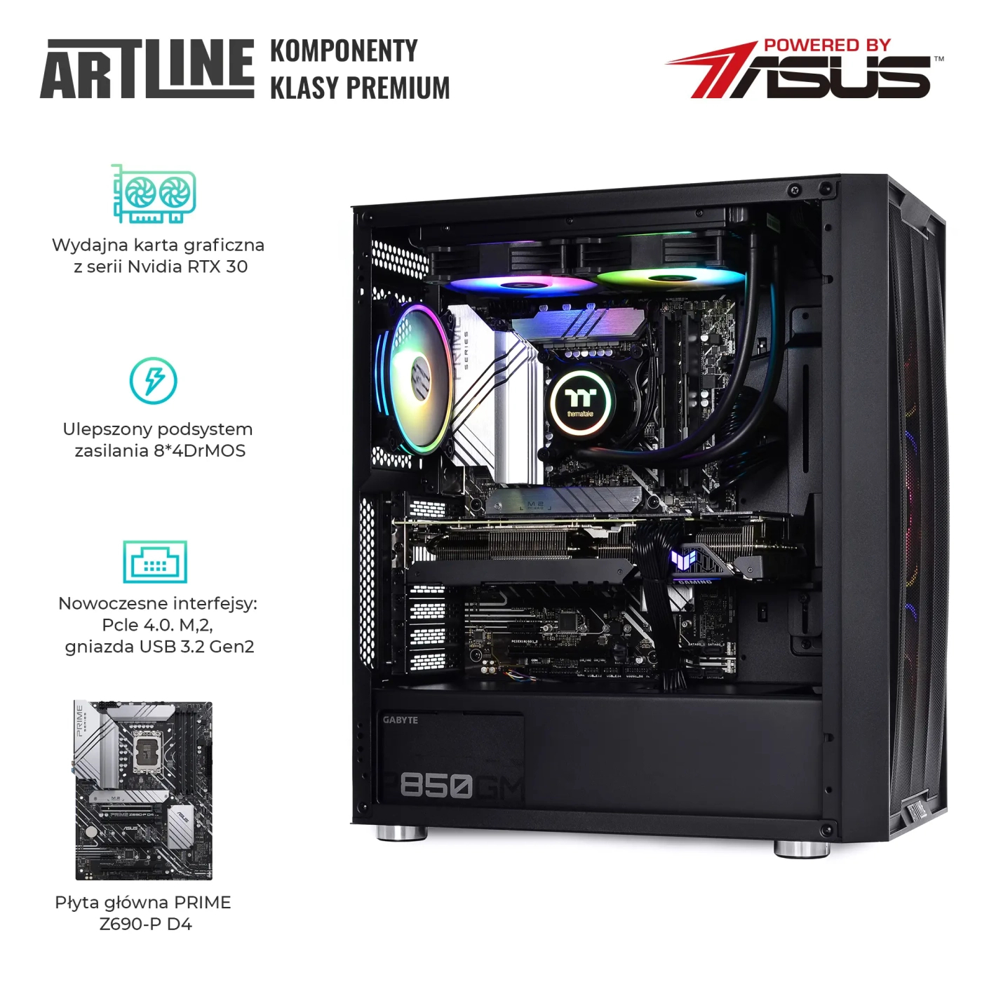 Komputer gamingowy ARTLINE Gaming X91 i5 13600KF RTX 4080 16GB GR1642 cena - zdjęcie 3