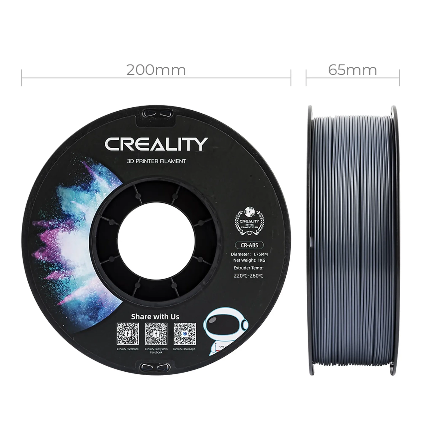 Filament Creality ABS, 1kg, 1.75mm, szary (3301020034) cena - zdjęcie 4
