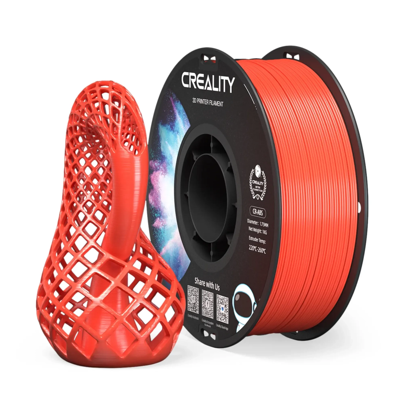 Filament Creality ABS, 1kg, 1.75mm, czerwony (3301020032) cena - zdjęcie 1
