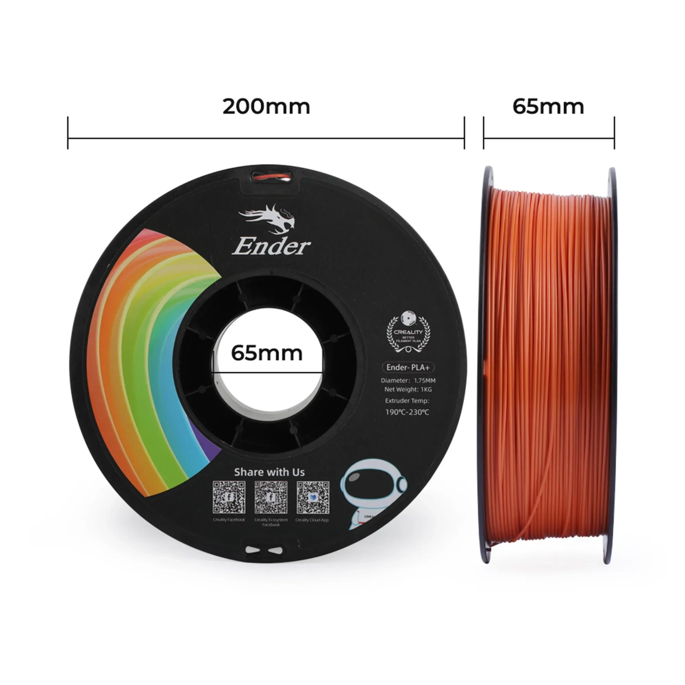 Filament Creality Ender-PLA Plus, 1kg, 1.75mm, pomarańczowy (3301010307) cena - zdjęcie 5