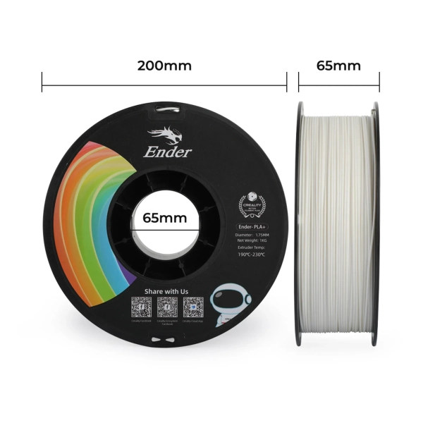 Filament Creality Ender-PLA Plus, 1kg, 1.75mm, biały (3301010305) cena - zdjęcie 5
