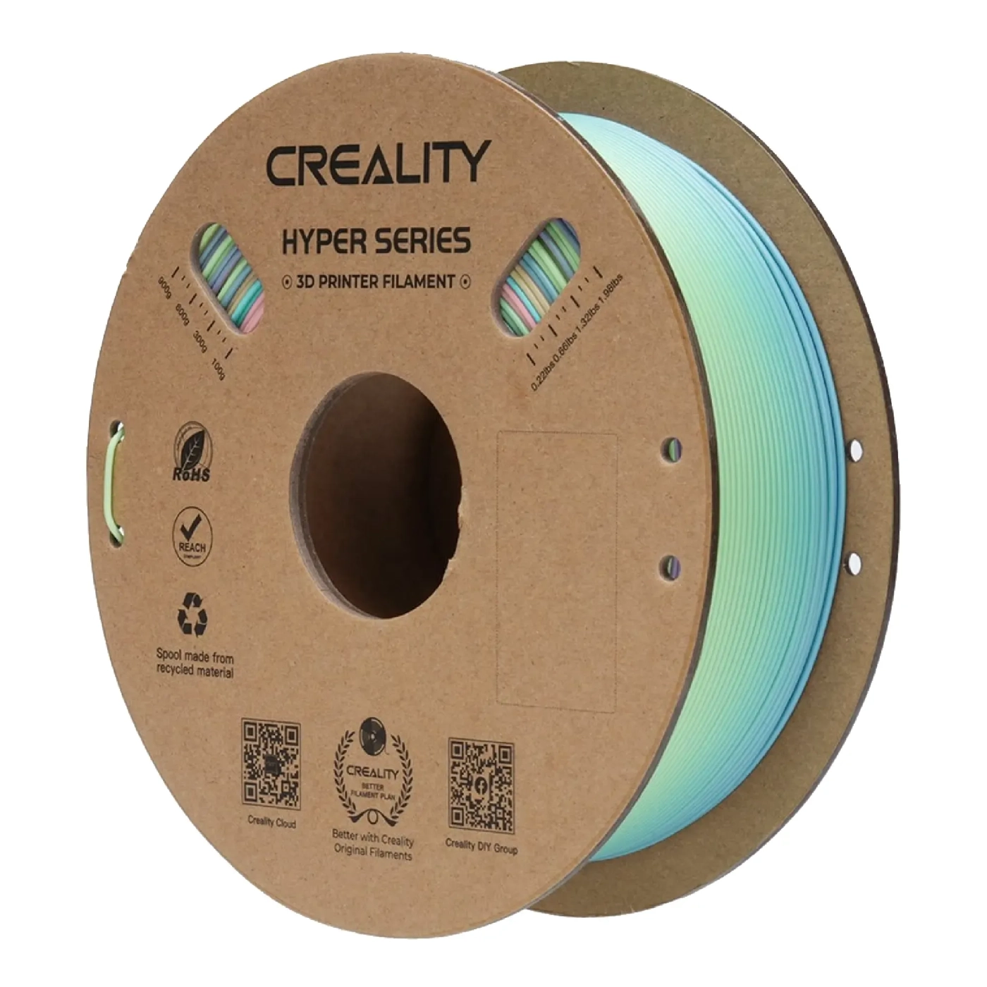 Filament Creality Hyper Rainbow PLA, 1kg, 1.75mm, Wiosenne Jezioro (3301010424) cena - zdjęcie 0