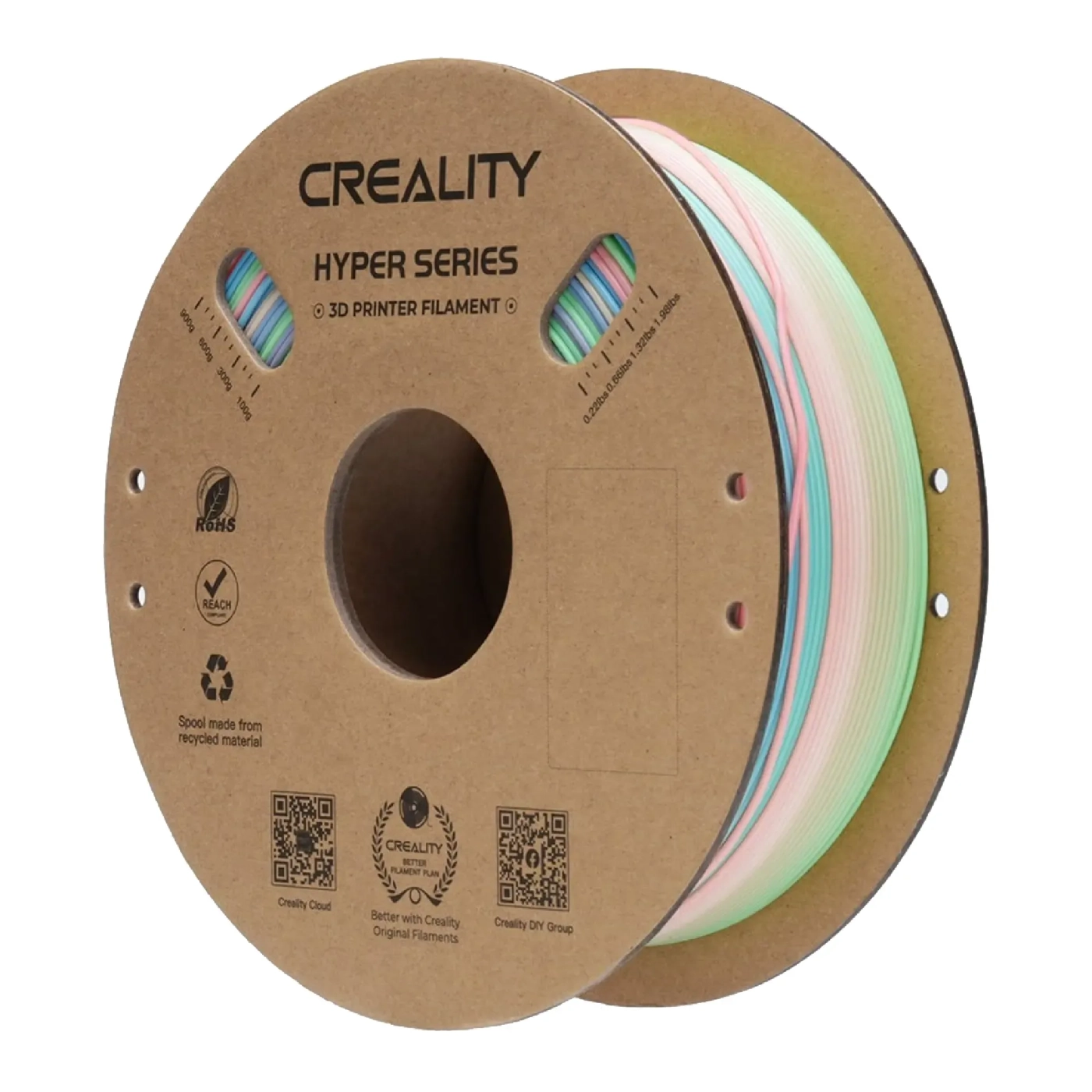 Filament Creality Hyper Rainbow PLA, 1kg, 1.75mm, Dzikie Kwiaty - Długie (3301010426) cena - zdjęcie 0