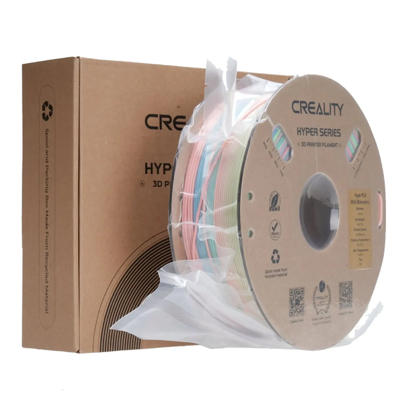 Filament Creality Hyper Rainbow PLA, 1kg, 1.75mm, Dzikie Kwiaty - Długie (3301010426) cena - zdjęcie 3