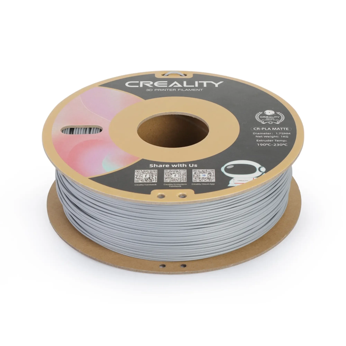 Filament Creality PLA Matted, 1kg, 1.75mm, szary (3301010299) cena - zdjęcie 3
