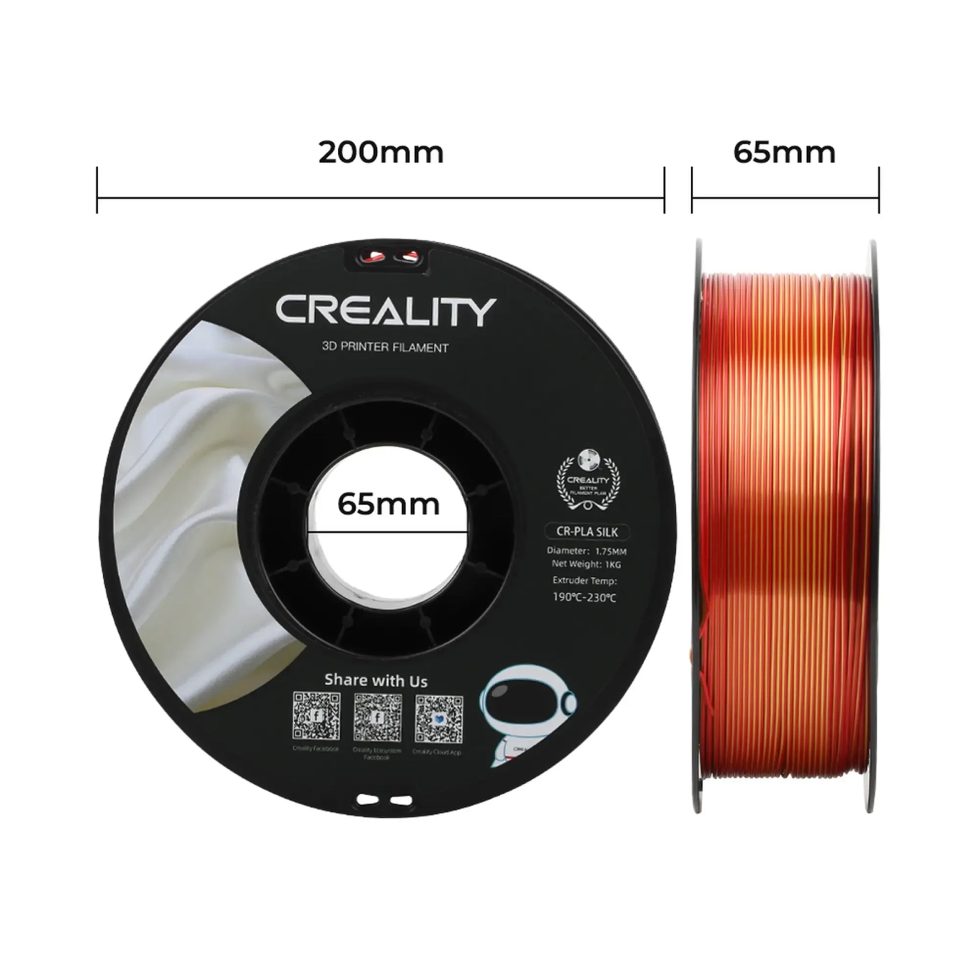 Filament Creality PLA Silky Shine, 1kg, 1.75mm, złoto-czerwony (3301120009) cena - zdjęcie 5
