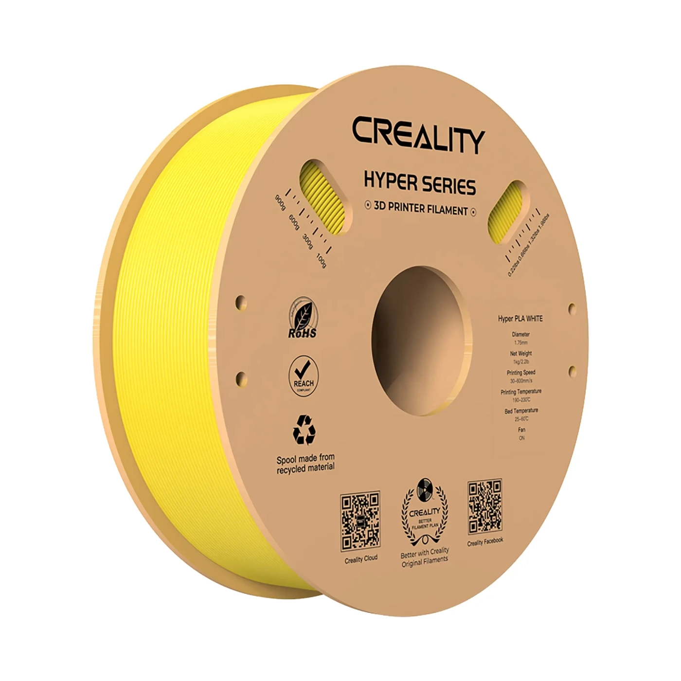 Filament Creality Hyper PLA 1kg 1,75mm Żółty (3301010379) cena - zdjęcie 0