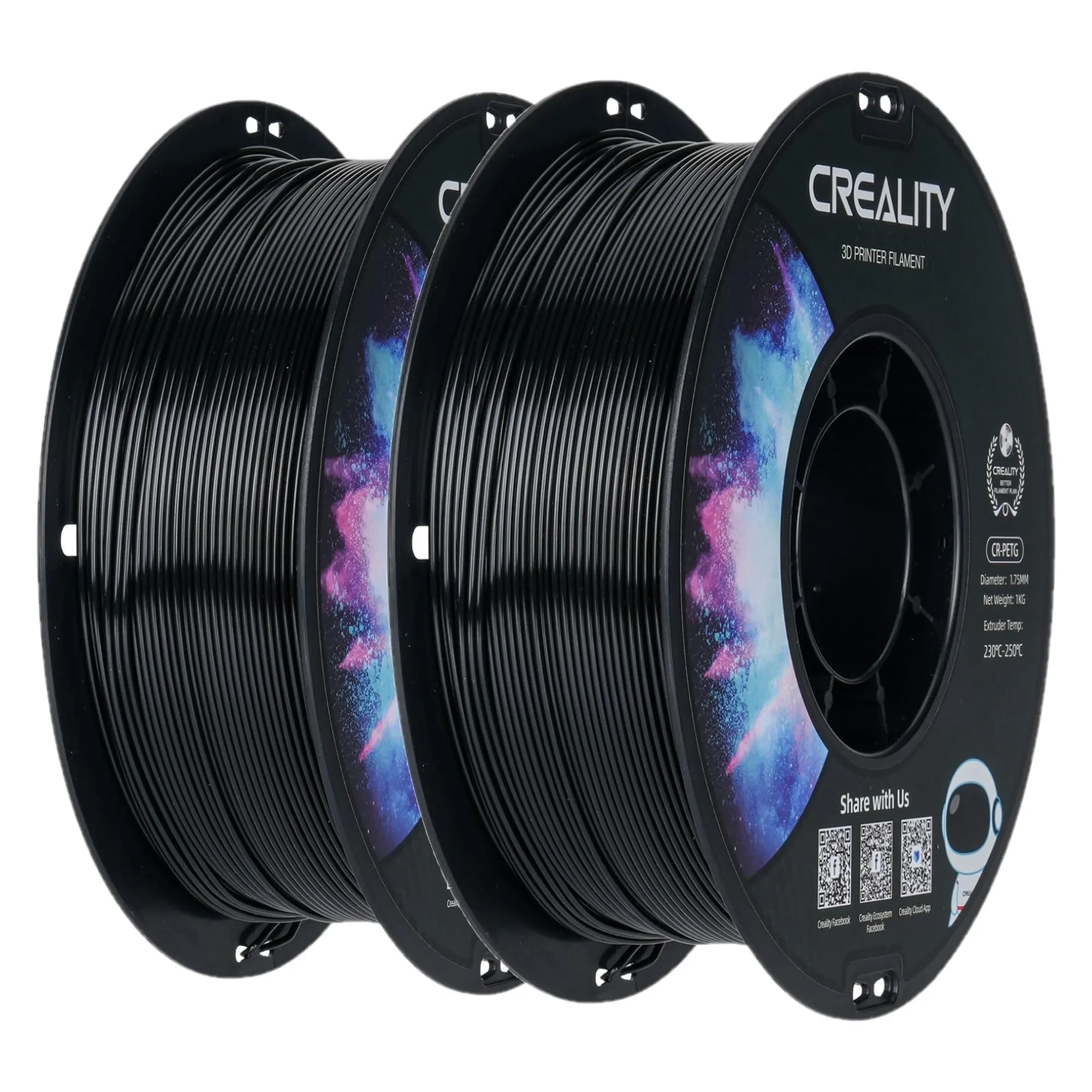 Filament Creality PETG 2x1kg 1,75mm Czarny (3301030081) cena - zdjęcie 0