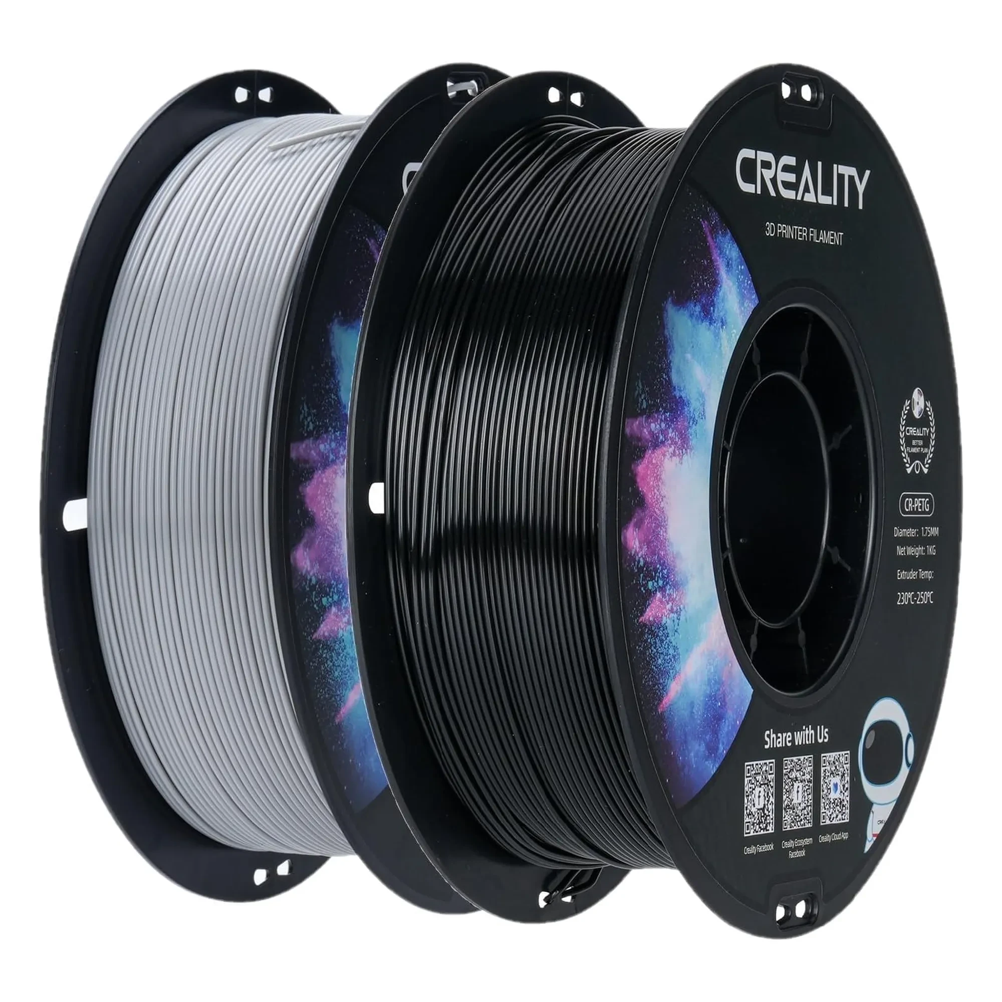 Filament Creality PETG 2x1kg 1,75mm Czarny/Szary (3301030086) cena - zdjęcie 0
