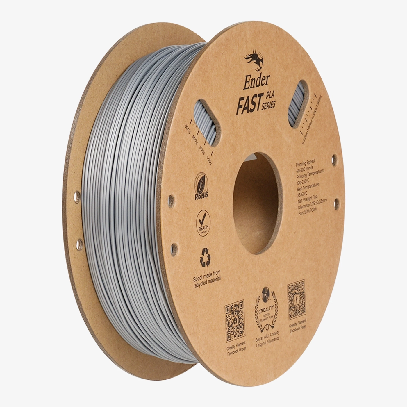 Filament Ender Fast PLA 1kg Srebrny (3301010434) cena - zdjęcie 0
