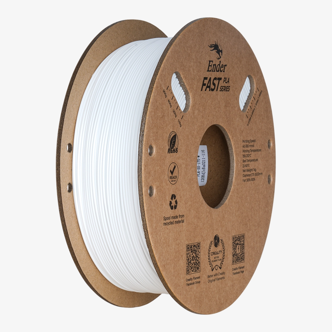 Filament Ender Fast PLA 1kg Biały (3301010397) cena - zdjęcie 0