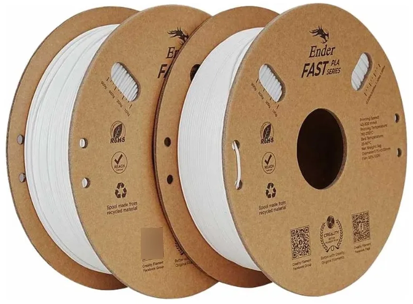 Filament Ender-PLA 2kg (2x1kg) 1,75mm Biały-Biały (3301010396) cena - zdjęcie 0